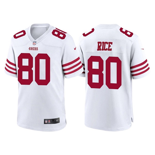 Men's San Francisco 49ers #80 Jerry Rice 2022 New White Stitched Game Jersey Men's San Francisco 49ers #80 Jerry Rice 2022 New White Stitched Game Jersey